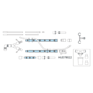 Componentes del circuito de ventilación pediátrico con trampas de agua Hudson RCI.